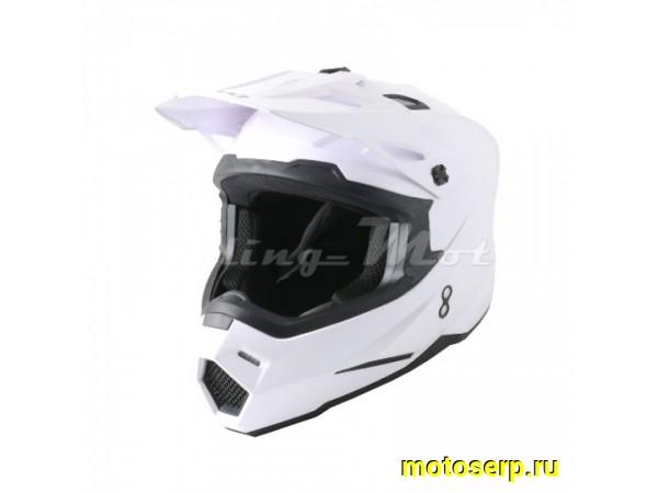 Купить  ====Шлем Кросс Ataki JK801 Solid белый глянцевый  р-р L 1150гр (шт)  (0 купить с доставкой по Москве и России, цена, технические характеристики, комплектация фото  - motoserp.ru