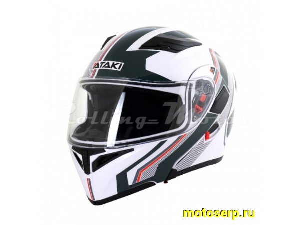 Купить  Шлем трансформер (модуляр) Ataki JK902 Shape белый/серый глянцевый р-р M (шт) (SM 598-2822 купить с доставкой по Москве и России, цена, технические характеристики, комплектация фото  - motoserp.ru