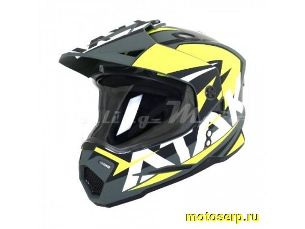 Купить  ====Шлем Кросс Ataki JK802 (мотард) Rampage Hi-Vis желтый/серый матовый р-р XL  1150гр (шт)  (SM 763-4263 купить с доставкой по Москве и России, цена, технические характеристики, комплектация фото  - motoserp.ru