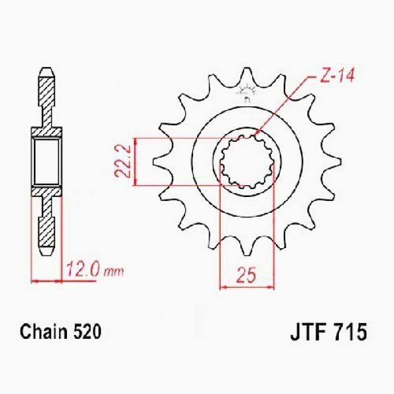 Купить  Звезда ведущая JTF715.13 gas gas ec JP(шт) купить с доставкой по Москве и России, цена, технические характеристики, комплектация фото  - motoserp.ru