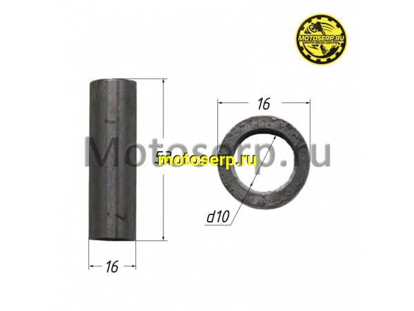 Купить  Втулка рычага перед подвески (d-10, D-16, L-53) KAYO BIG BULL, TOR (внутренняя) (шт) (SM 185-5625 купить с доставкой по Москве и России, цена, технические характеристики, комплектация фото  - motoserp.ru
