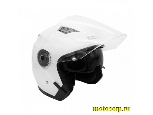 Купить  ====Шлем открытый байк со стеклом KIOSHI 516/526 Solid (белый) глянцевый (XL) (шт) (0 купить с доставкой по Москве и России, цена, технические характеристики, комплектация фото  - motoserp.ru