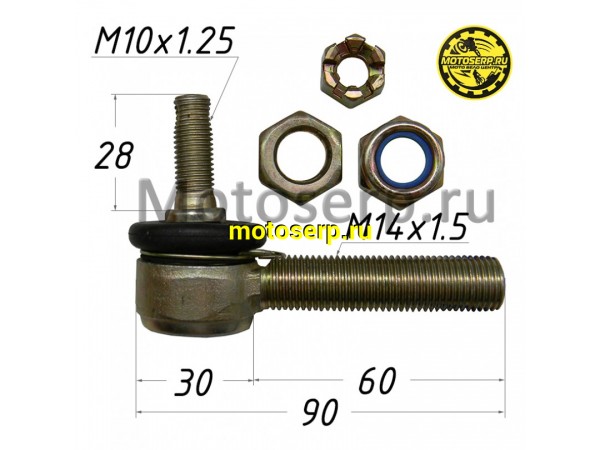 Купить  Шаровая опора нижняя ATV150-250 FOX ( M10x1.25, M14x1.5, D30, L=90) и др. (шт) (ML 10045 (MOTO-SKUTER 16499 купить с доставкой по Москве и России, цена, технические характеристики, комплектация фото  - motoserp.ru