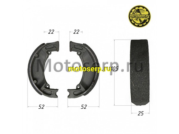 Купить  Колодки тормозные барабан d=105mm h=25mm  ATV125 и др (пар) (TATA 800001042 купить с доставкой по Москве и России, цена, технические характеристики, комплектация фото  - motoserp.ru