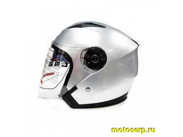 Купить  Шлем открытый  со стеклом Ataki JK526 SOLID серебристый глянцевый M (шт) (SM 823-5054 купить с доставкой по Москве и России, цена, технические характеристики, комплектация фото  - motoserp.ru