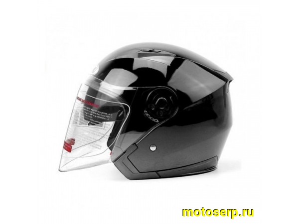 Купить  Шлем открытый  со стеклом Ataki JK526 SOLID черный глянцевый M (шт) (SM 823-5254 купить с доставкой по Москве и России, цена, технические характеристики, комплектация фото  - motoserp.ru