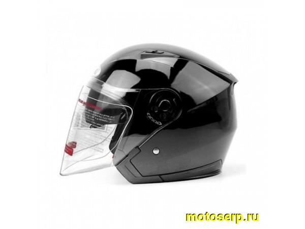 Купить  Шлем открытый  со стеклом Ataki JK526 SOLID черный глянцевый XL (шт) (SM 823-5074 купить с доставкой по Москве и России, цена, технические характеристики, комплектация фото  - motoserp.ru