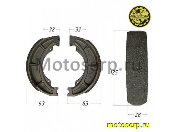 Купить  Колодки тормозные барабан d=125mm h=28mm  BAJAJ NS150 (задние), BAJAJ BOXER (задние/передние) (пар) (Bajaj 30151105 купить с доставкой по Москве и России, цена, технические характеристики, комплектация фото  - motoserp.ru