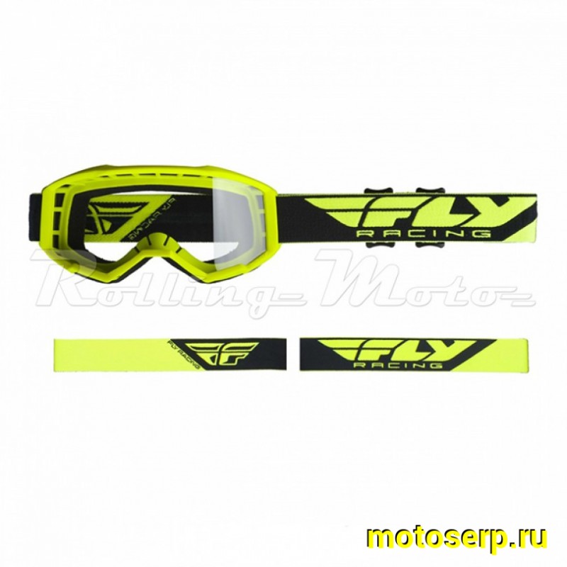 Купить  ====Очки мото Кросс FLY RACING FOCUS Hi-Vis жёлтые 2019 (шт) (SM 604-8968 купить с доставкой по Москве и России, цена, технические характеристики, комплектация фото  - motoserp.ru
