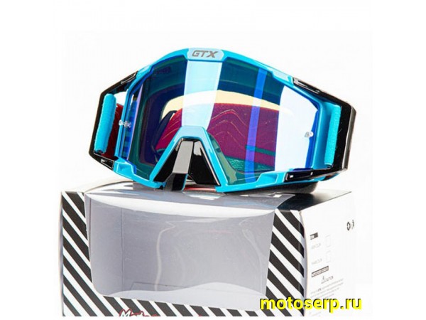 Купить  Очки мото Кросс GTX 5025 черно/голубые (шт)  (0 купить с доставкой по Москве и России, цена, технические характеристики, комплектация фото  - motoserp.ru