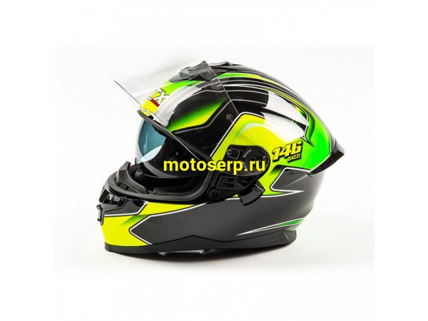 Купить  Шлем закрытый GTX 5672 (L) #3 BLACK/FLUO YELLOW GREEN (шт) (0 купить с доставкой по Москве и России, цена, технические характеристики, комплектация фото  - motoserp.ru