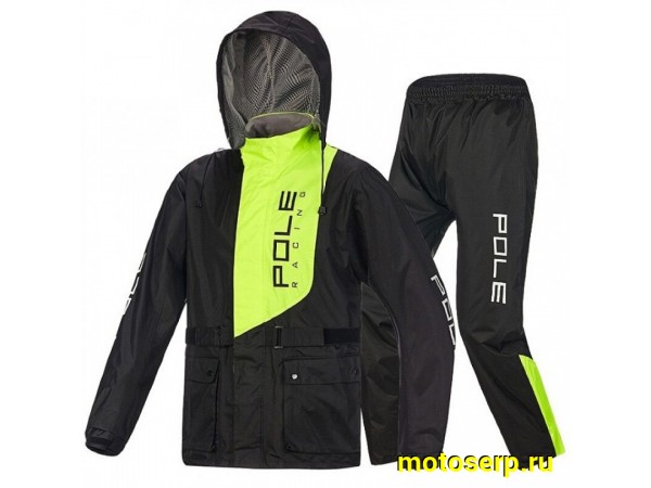 Купить  Дождевик (куртка+брюки) POLE PL-36 черно-зеленый (XXL) (комп) (МотоЯ купить с доставкой по Москве и России, цена, технические характеристики, комплектация фото  - motoserp.ru
