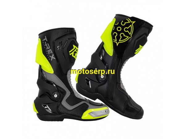 Купить  Мотоботы спорт. RYO Racing T-REX (защ. голени), жёлт/чёрные 44" (пар) (Regul 304400-7 купить с доставкой по Москве и России, цена, технические характеристики, комплектация фото  - motoserp.ru