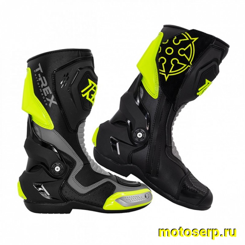 Купить  ====Мотоботы спорт. RYO Racing T-REX (защ. голени), жёлт/чёрные 47" (пар) (0 купить с доставкой по Москве и России, цена, технические характеристики, комплектация фото  - motoserp.ru