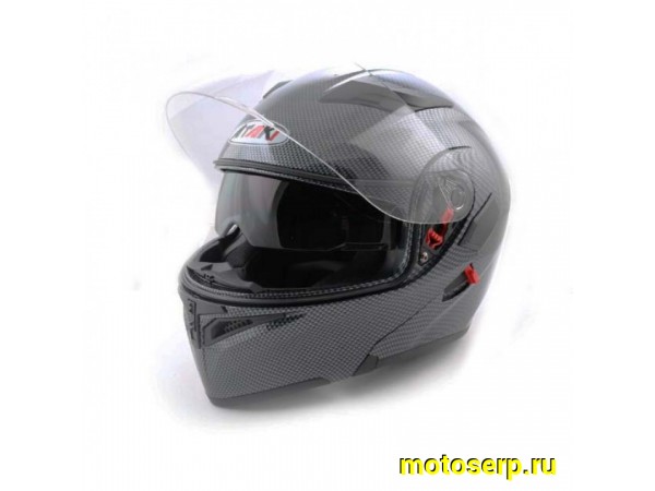 Купить  Шлем трансформер (модуляр) Ataki JK902 Carbon черно/серый глянцевый р-р M (шт) (SM 598-5885 купить с доставкой по Москве и России, цена, технические характеристики, комплектация фото  - motoserp.ru