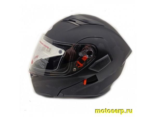 Купить  Шлем трансформер (модуляр) Ataki JK902 Solid черный матовый р-р M (шт) (SM 598-2321 купить с доставкой по Москве и России, цена, технические характеристики, комплектация фото  - motoserp.ru