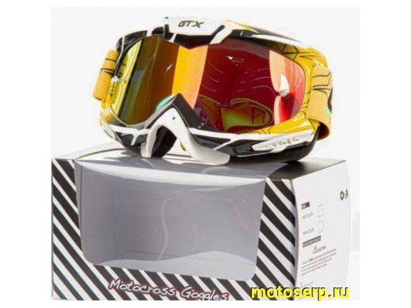 Купить  Очки мото Кросс GTX 5016  желтые (шт) (0 купить с доставкой по Москве и России, цена, технические характеристики, комплектация фото  - motoserp.ru