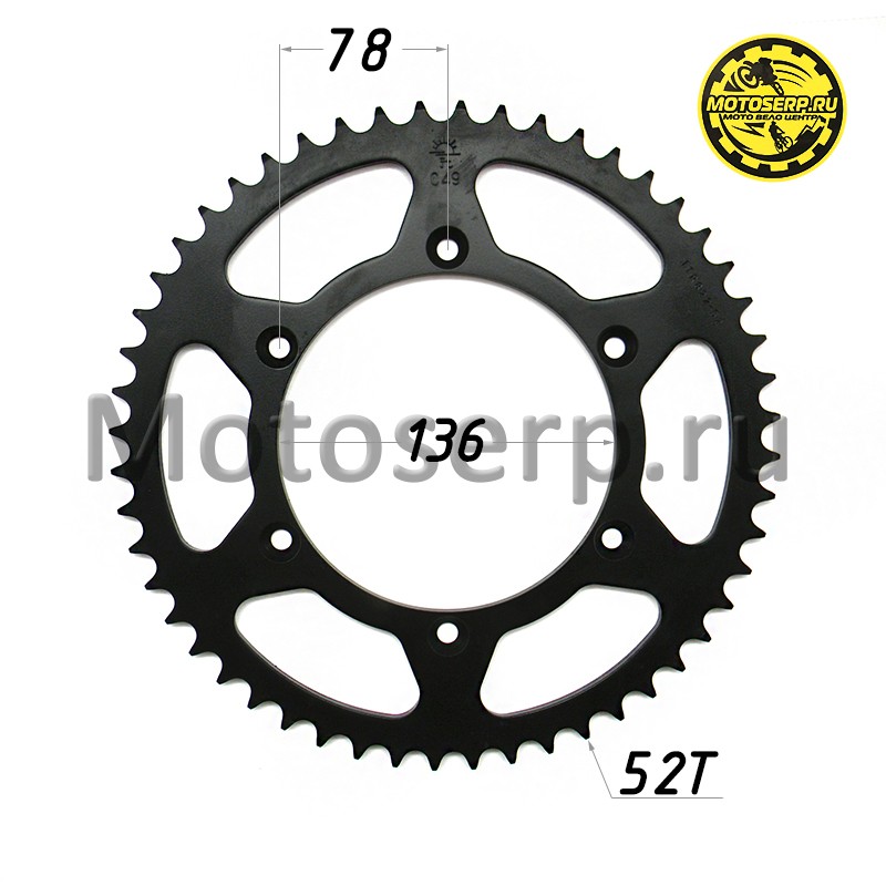 Купить  Звезда ведомая голая (венец) (520-52) (520-52T D-136mm, 6x78mm) JTR822.52 gas gas ec (шт) (JP купить с доставкой по Москве и России, цена, технические характеристики, комплектация фото  - motoserp.ru