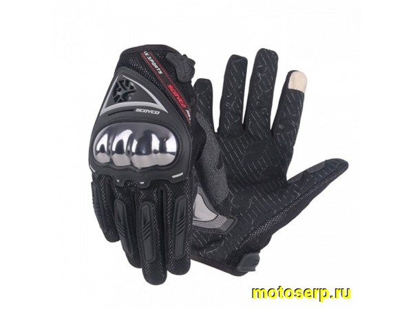 Купить  Перчатки SCOYCO (оригинал) МС-44 черный. Размер L (пар) (0 купить с доставкой по Москве и России, цена, технические характеристики, комплектация фото  - motoserp.ru