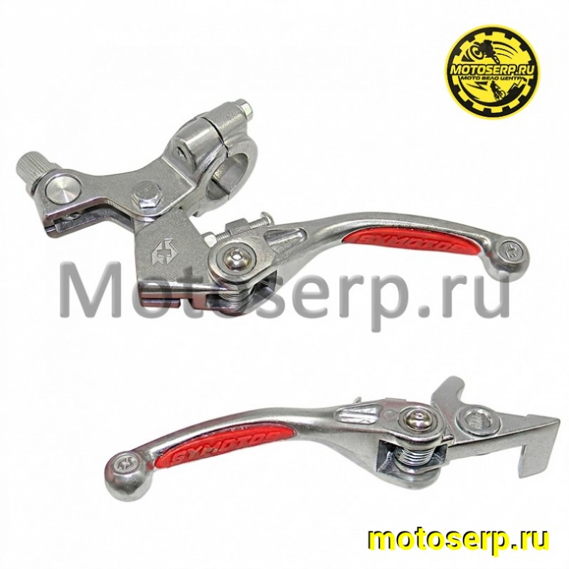 Купить  Рычаг сцепления/тормоза складные в сборе питбайк (тормоз+сцепление) красная накладка (пар)  (SM 161-1820 купить с доставкой по Москве и России, цена, технические характеристики, комплектация фото  - motoserp.ru