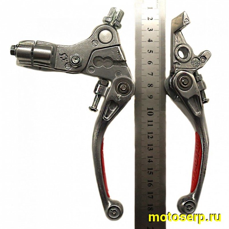 Купить  Рычаг сцепления/тормоза складные в сборе питбайк (тормоз+сцепление) красная накладка (пар)  (SM 161-1820 купить с доставкой по Москве и России, цена, технические характеристики, комплектация фото  - motoserp.ru