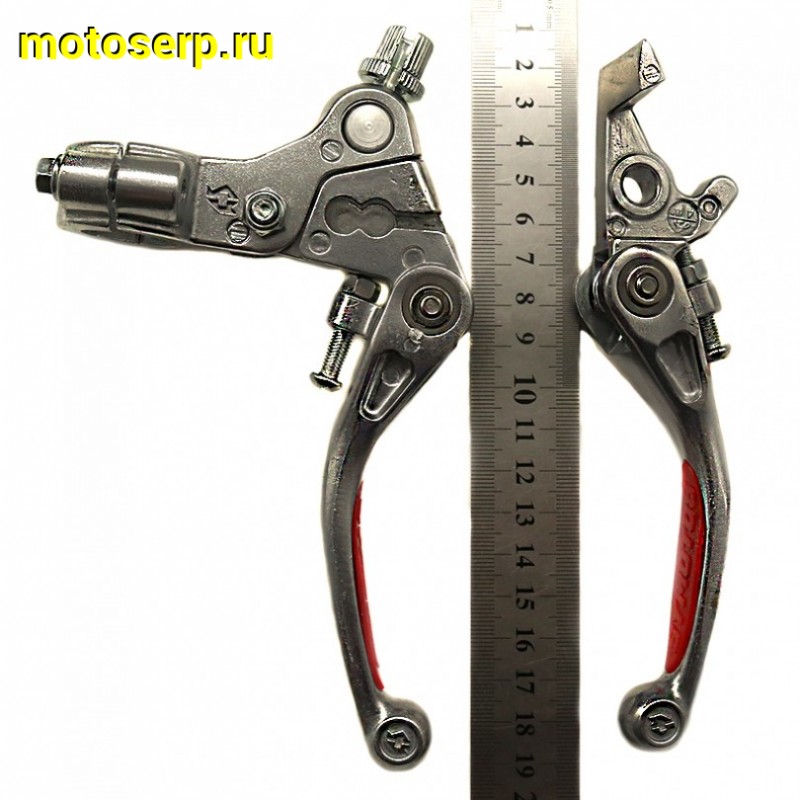 Купить  Рычаг сцепления/тормоза складные в сборе питбайк (тормоз+сцепление) красная накладка (пар)  (SM 161-1820 купить с доставкой по Москве и России, цена, технические характеристики, комплектация фото  - motoserp.ru