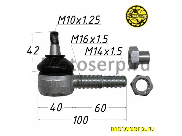 Купить  Шаровая опора верхняя ATV 180 KAYO BIG BULL (M10x1.25, M16/14x1.5, D40, L=100) (шт) (SM 937-2701 купить с доставкой по Москве и России, цена, технические характеристики, комплектация фото  - motoserp.ru