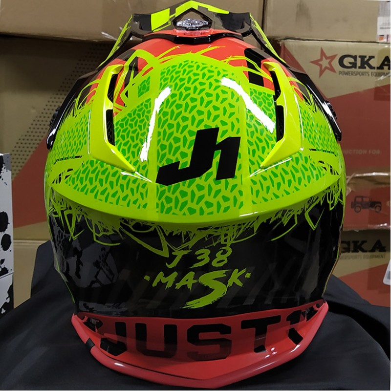 Купить  Шлем Кросс JUST1 J38 MASK Hi-Vis желтый/красный/черный глянцевый (2021) S (шт)  (SM 941-7707 купить с доставкой по Москве и России, цена, технические характеристики, комплектация фото  - motoserp.ru
