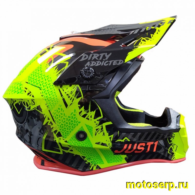 Купить  Шлем Кросс JUST1 J38 MASK Hi-Vis желтый/красный/черный глянцевый (2021) M (шт)  (SM 941-2341 купить с доставкой по Москве и России, цена, технические характеристики, комплектация фото  - motoserp.ru