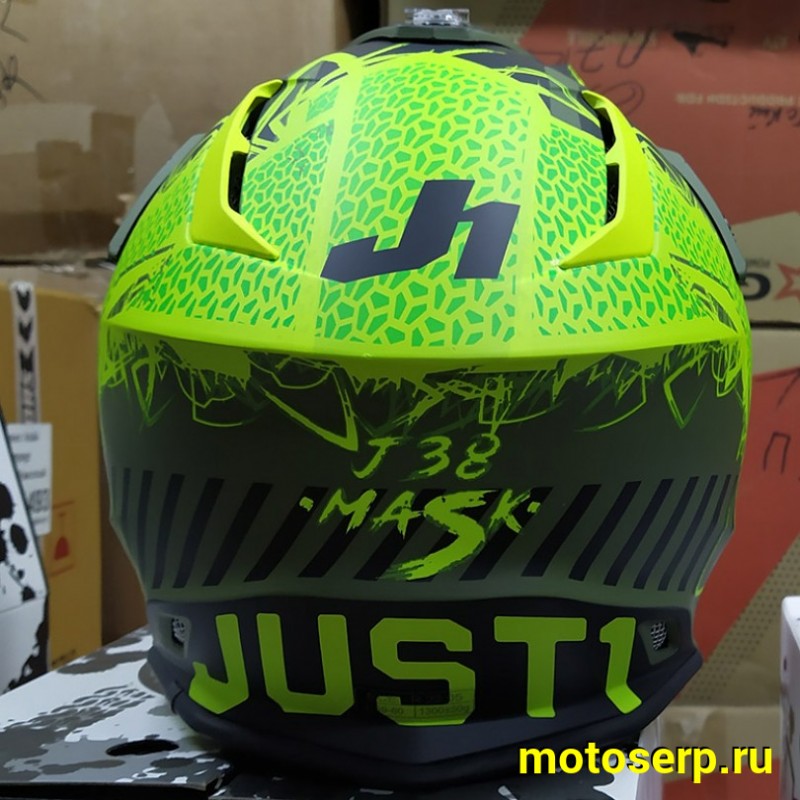 Купить  Шлем Кросс JUST1 J38 MASK Hi-Vis желтый/черный/хаки матовый (2021) M (шт)  (SM 941-2902 купить с доставкой по Москве и России, цена, технические характеристики, комплектация фото  - motoserp.ru