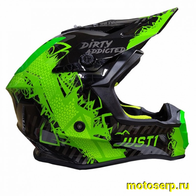 Купить  Шлем Кросс JUST1 J38 MASK Hi-Vis зеленый/серый/черный глянцевый (2021) L (шт)  (SM 941-3672 купить с доставкой по Москве и России, цена, технические характеристики, комплектация фото  - motoserp.ru