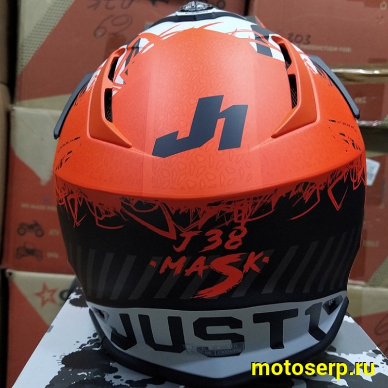 Купить  Шлем Кросс JUST1 J38 MASK Hi-Vis оранжевый/серый/черный матовый (2021) S (шт)  (SM 941-4153 купить с доставкой по Москве и России, цена, технические характеристики, комплектация фото  - motoserp.ru