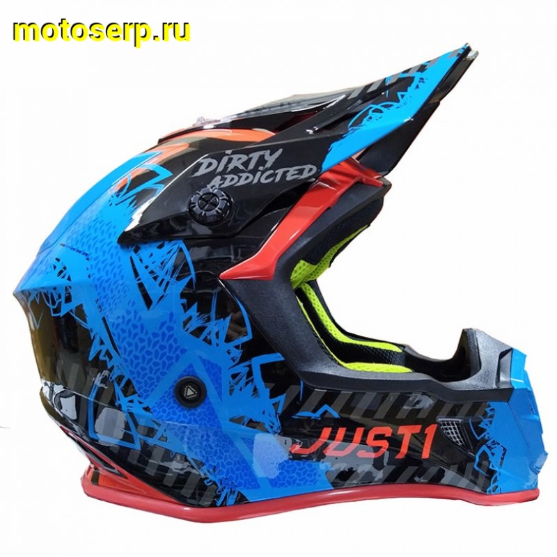 Купить  Шлем Кросс JUST1 J38 MASK синий/красный/черный глянцевый (2021) M (шт)  (SM 941-8788 купить с доставкой по Москве и России, цена, технические характеристики, комплектация фото  - motoserp.ru