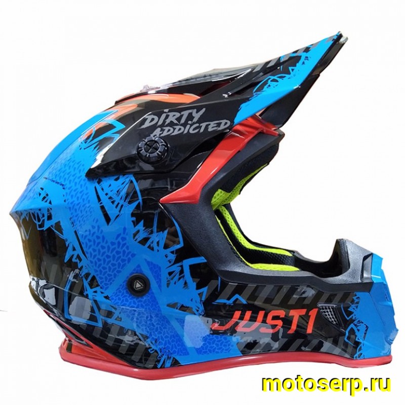 Купить  Шлем Кросс JUST1 J38 MASK синий/красный/черный глянцевый (2021) L (шт)  (SM 941-4984 купить с доставкой по Москве и России, цена, технические характеристики, комплектация фото  - motoserp.ru