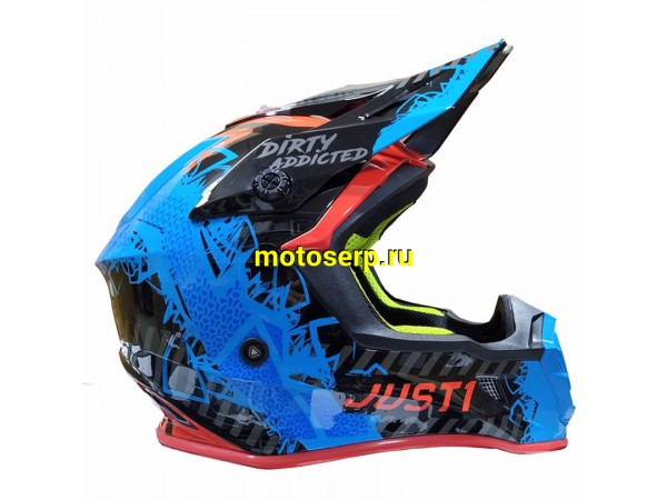 Купить  Шлем Кросс JUST1 J38 MASK синий/красный/черный глянцевый (2021) XL (шт)  (SM 941-3913 купить с доставкой по Москве и России, цена, технические характеристики, комплектация фото  - motoserp.ru