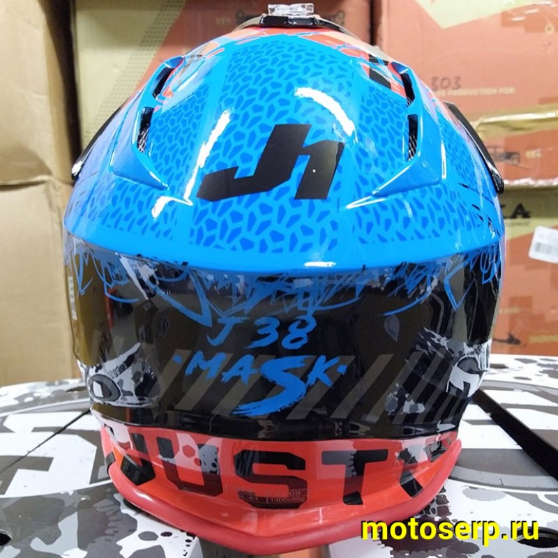 Купить  Шлем Кросс JUST1 J38 MASK синий/красный/черный глянцевый (2021) XL (шт)  (SM 941-3913 купить с доставкой по Москве и России, цена, технические характеристики, комплектация фото  - motoserp.ru