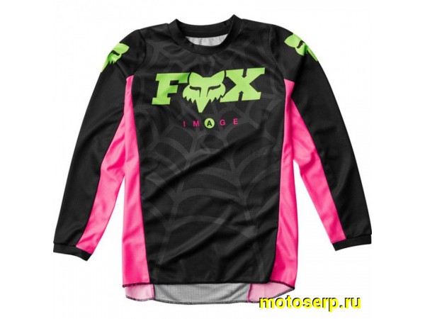 Купить  Джерси (футболка для мотокросса) Fox 180 Venin Youth Jersey Black YM (24857-001-YM) подростковая (шт) (0 купить с доставкой по Москве и России, цена, технические характеристики, комплектация фото  - motoserp.ru