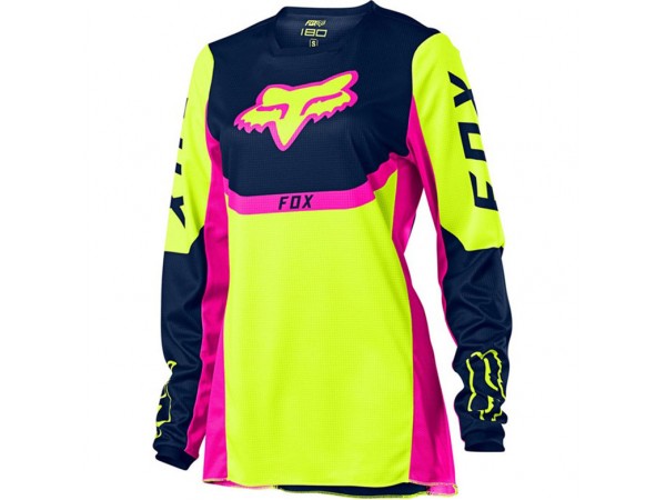 Купить  Джерси (футболка для мотокросса) Fox 180 Voke Youth Girls Jersey Flow Yellow YM (25866-130-YM) подростковая (шт) (0 купить с доставкой по Москве и России, цена, технические характеристики, комплектация фото  - motoserp.ru