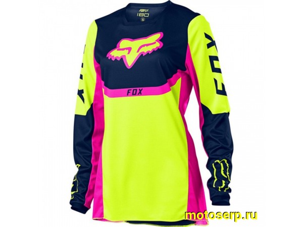 Купить  Джерси (футболка для мотокросса) Fox 180 Voke Youth Girls Jersey Flow Yellow YM (25866-130-YM) подростковая (шт) (0 купить с доставкой по Москве и России, цена, технические характеристики, комплектация фото  - motoserp.ru