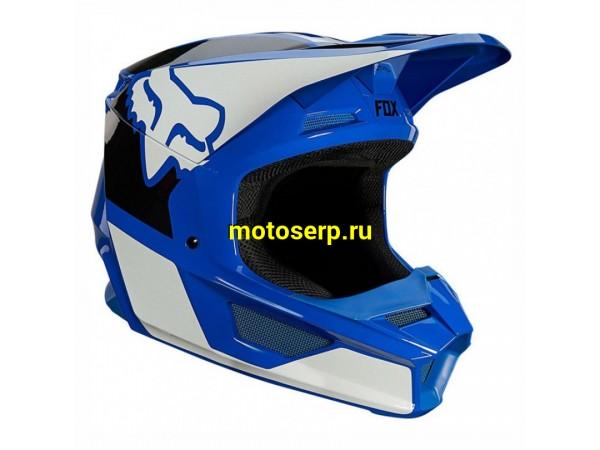 Купить  Шлем Кросс Fox V1 Revn Helmet Blue S (25819-002-S) (шт) (0 купить с доставкой по Москве и России, цена, технические характеристики, комплектация фото  - motoserp.ru