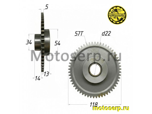 Купить  Шестерня обгонной муфты 162FMJ,166FMM, 165FML-CB (посадочное 54 мм) 57зуб. (Senke X6, RM250) (шт) (Regul 102089 купить с доставкой по Москве и России, цена, технические характеристики, комплектация фото  - motoserp.ru