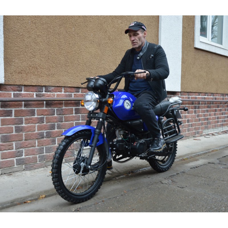 Купить  Мопед MM COLT (DRUM) (Кольт-50) 50сс 4Т, в стиле Каферейсер на внедорожн. резине, колеса 18/17", Бар/Бар. (шт) 01100 (MM 76976 купить с доставкой по Москве и России, цена, технические характеристики, комплектация фото  - motoserp.ru