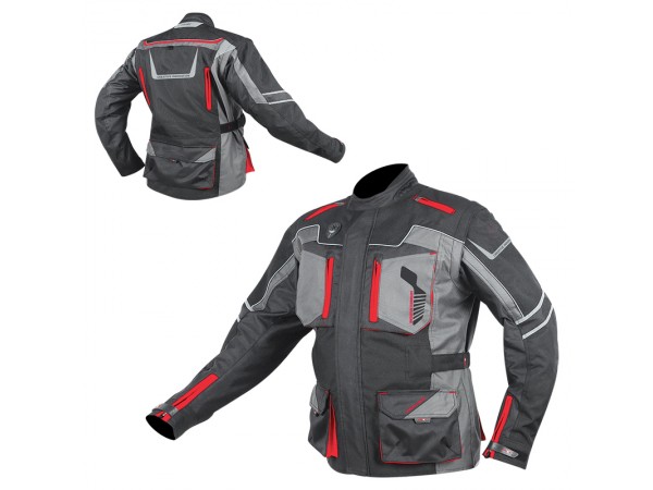 Купить  Куртка с жесткими вставками текстильная HIZER AT-5005 серая (XL) (ML 14960 купить с доставкой по Москве и России, цена, технические характеристики, комплектация фото  - motoserp.ru