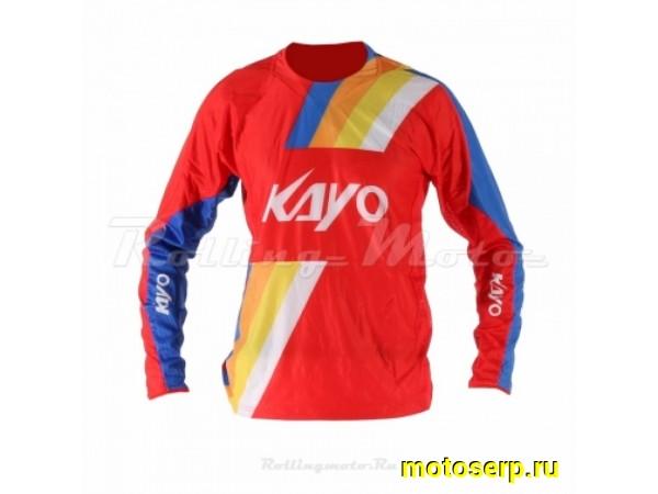 Купить  Джерси (футболка для мотокросса) KAYO красная/синяя (L)  (шт) (0 купить с доставкой по Москве и России, цена, технические характеристики, комплектация фото  - motoserp.ru