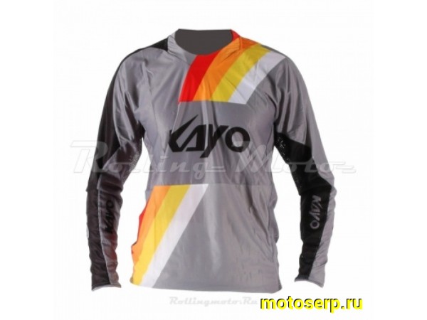 Купить  Джерси (футболка для мотокросса) KAYO серая/черная (L)  (шт) (0 купить с доставкой по Москве и России, цена, технические характеристики, комплектация фото  - motoserp.ru