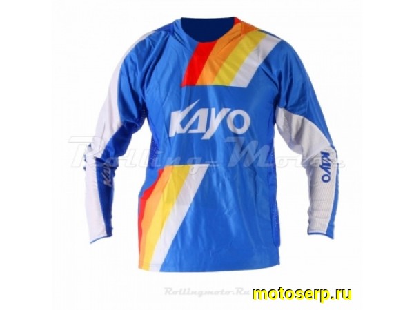 Купить  Джерси (футболка для мотокросса) KAYO синяя/белая (XL)  (шт) (0 купить с доставкой по Москве и России, цена, технические характеристики, комплектация фото  - motoserp.ru