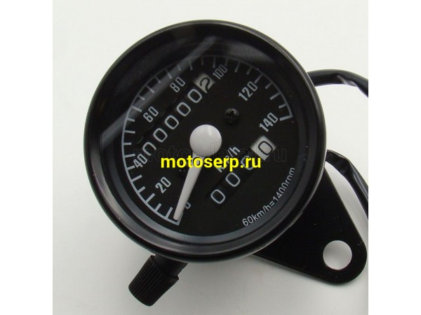 Купить  Спидометр универсальный механ. 140км/ч (черный) черная панель (шт) (MD 00007786 купить с доставкой по Москве и России, цена, технические характеристики, комплектация фото  - motoserp.ru