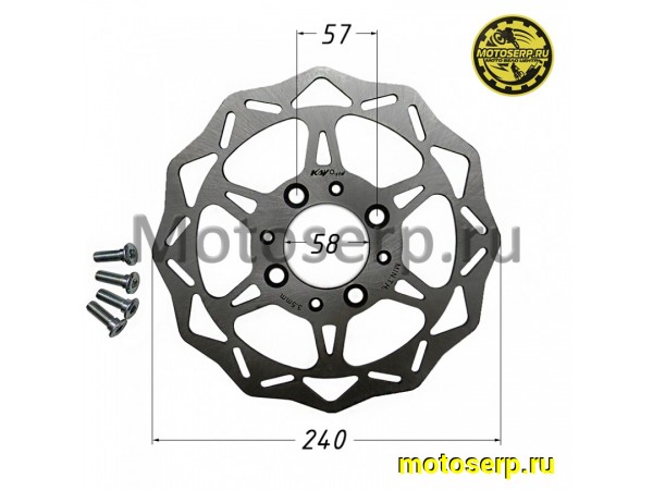 Купить  Диск тормозной передний (240x58) (отв:4x57) KAYO Т2 (с 2015 года) (шт) (SM 154-1190 купить с доставкой по Москве и России, цена, технические характеристики, комплектация фото  - motoserp.ru