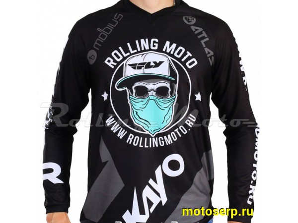 Купить  Футболка Rolling Moto черный (L) (шт) (SM 929-1450 купить с доставкой по Москве и России, цена, технические характеристики, комплектация фото  - motoserp.ru