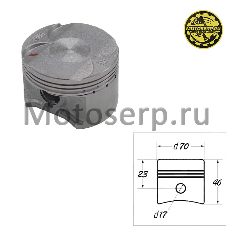 Купить  Поршень 169YMM D70; p-17; JJ250сс MOTRAC 250cc и др. (голый) (шт) (0 купить с доставкой по Москве и России, цена, технические характеристики, комплектация фото  - motoserp.ru